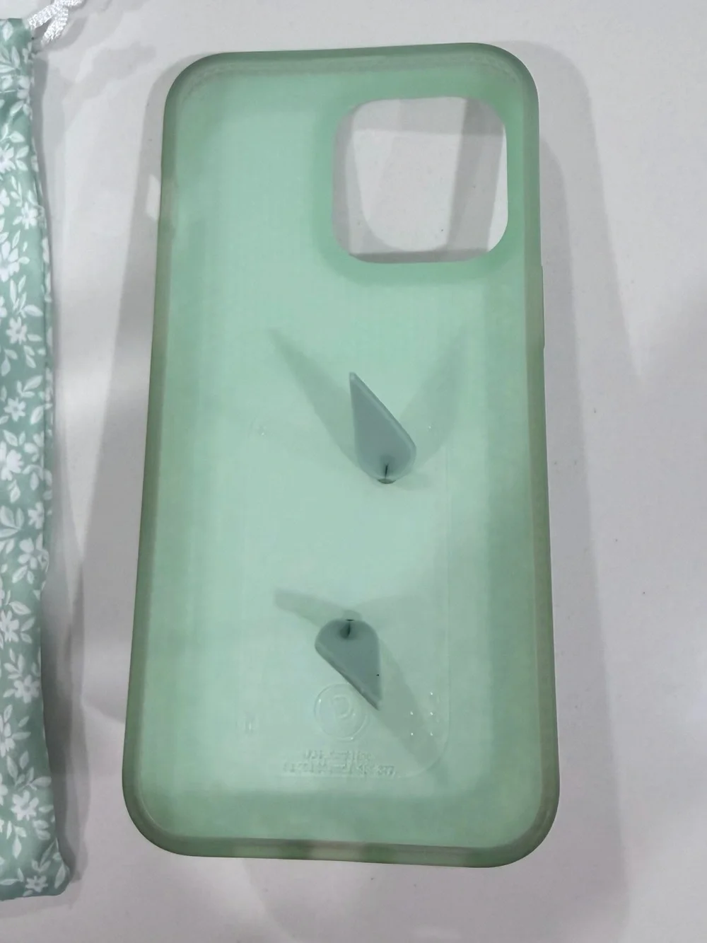 Loopy Case Mint Green Floral Phone Case with Grip - iPhone 15 pro max
